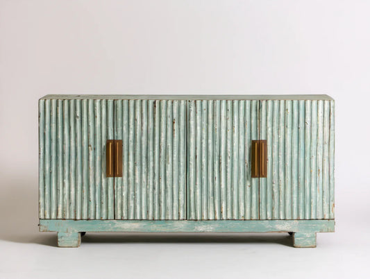 Metalowa szafka dwudrzwiowa w kolorze miętowym 120 x 40 x 80 cm