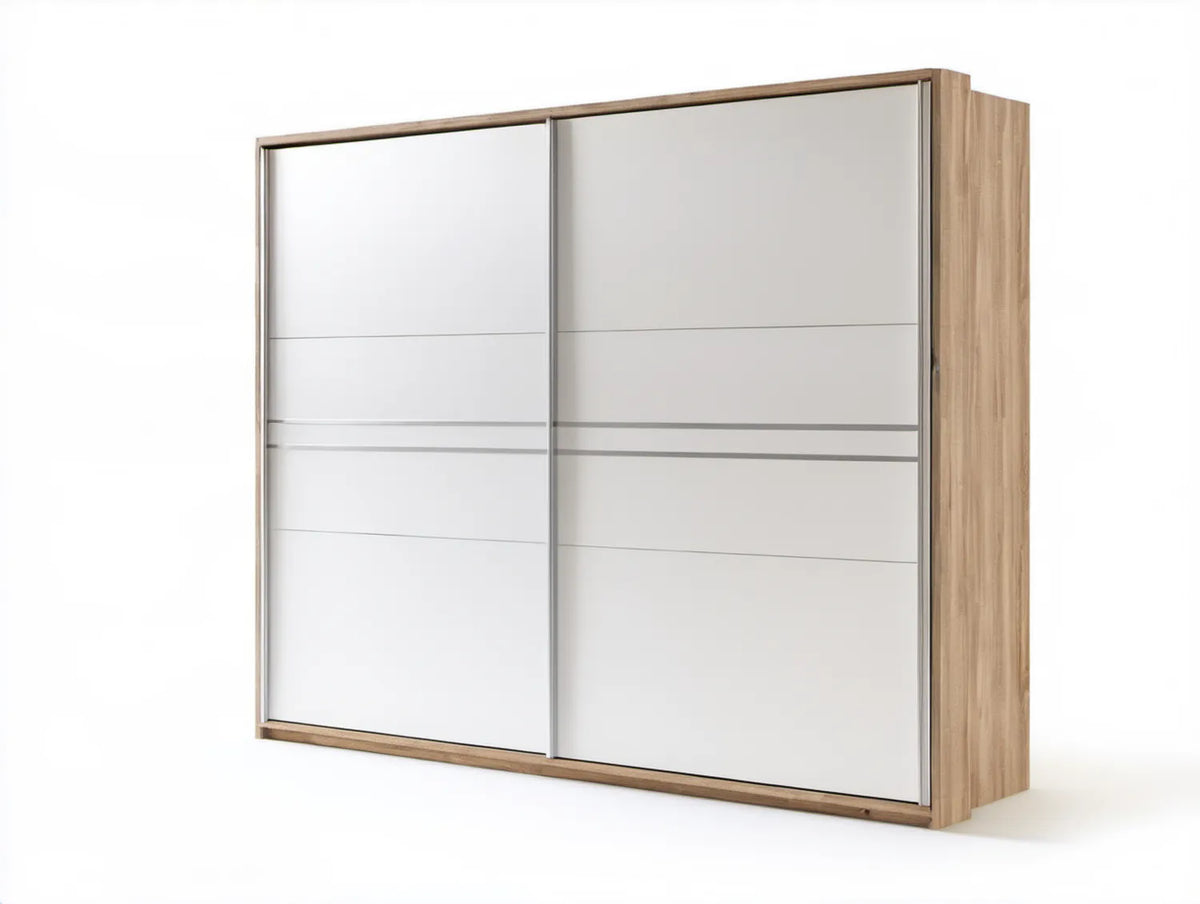 Szafa przesuwna 200 x 60 x 200 cm Biała/Dąb Sonoma